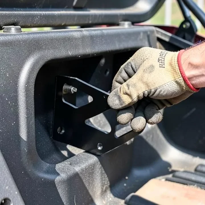 Installing a bed-rail chainsaw rack into a truck bed stake pocket