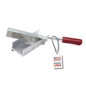 Excel Blades mini aluminum miter box with red-handled razor pull saw for cutting dowels and small stock