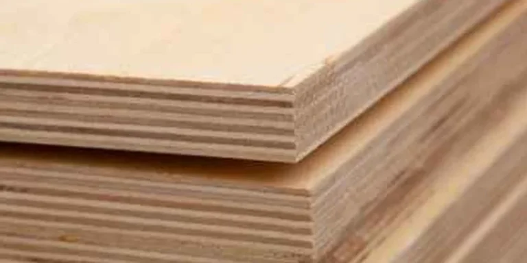 Close-up of glued plywood sheets showing layered edge for a seamless bond