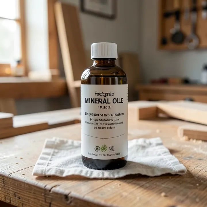 Food-grade mineral oil bottle with cloth