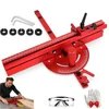 Precision aluminum miter gauge with flip stop for table saw crosscuts