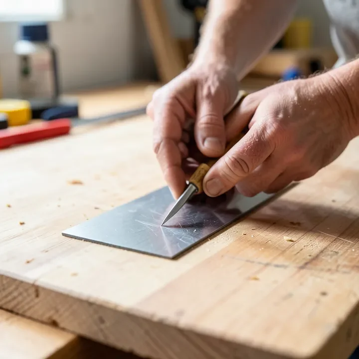 Checking table top flatness with a straightedge after planing