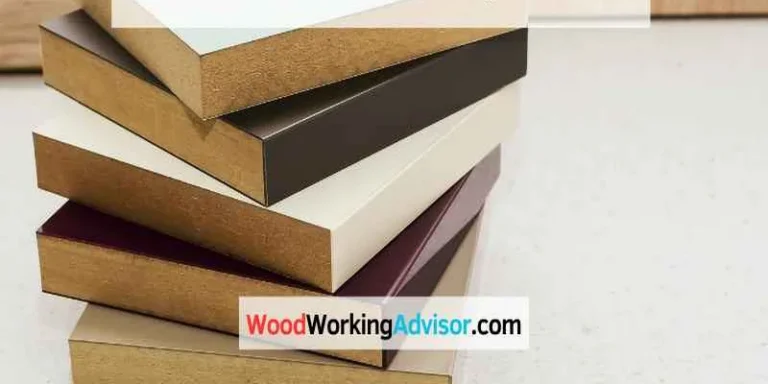 Stack of MDF boards with different laminate finishes
