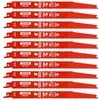 JINMG 9-inch 8/14 TPI bi-metal reciprocating saw blades, 10-pack