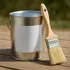 Marine-grade wood sealer can with brush for outdoor furniture
