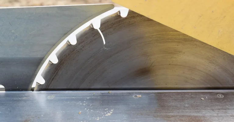 10-inch carbide-tipped blade on a portable table saw, ready to rip dimensional lumber