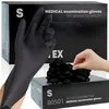 Box of black disposable nitrile gloves for adhesive work