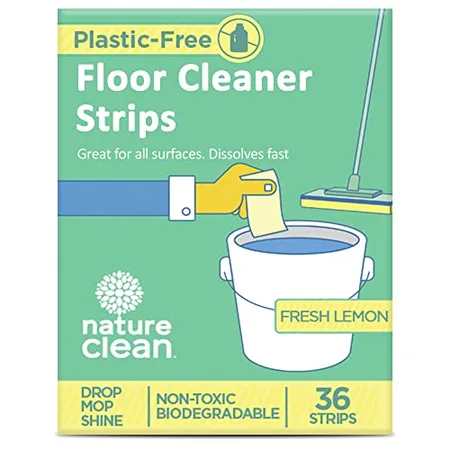Nature Clean All Natural Wood Floor Cleaner for Mopping 36 Strips, Non-Toxic & Plastic-Free Packaging, Use On Hardwood Laminate Ceramic Tile Linoleum Vinyl Bamboo. Eco-Friendly