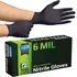 Inspire Black Nitrile Gloves Heavy Duty 6 mil chemical resistant disposable