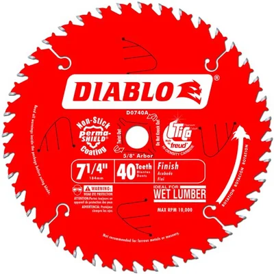 Diablo 40-tooth finish blade for smooth crosscuts in hardwood