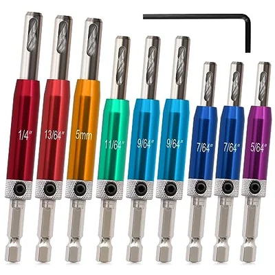 Self centering hinge drill bit set VIX bit for accurate pilot holes