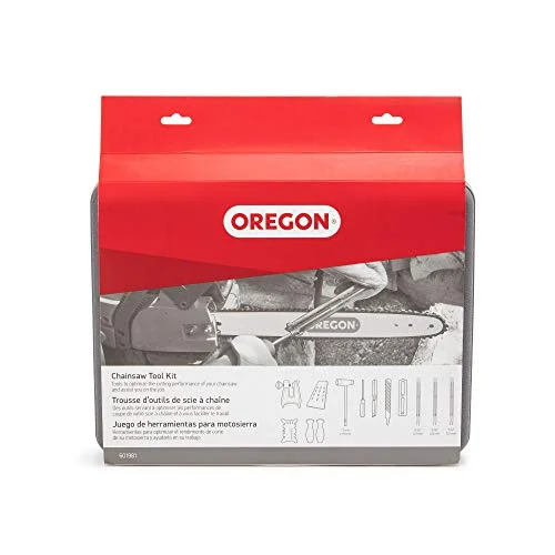 Oregon Chainsaw Chain Sharpening Kit with Hard Case - Contains Files, Handles, Depth Gauge, Stump Vise, Felling Wedge, and More Accessories