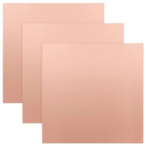 TAICHEUT 3-pack 12 by 12 inch pure copper sheets, 24 gauge, for wood accent projects