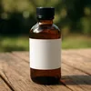 Amber bottle of teak oil wood sealer for outdoor acacia furniture