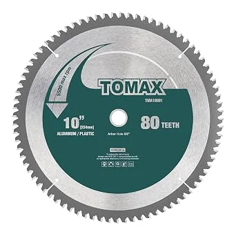 TOMAX 10-inch 80-tooth TCG saw blade for acrylic and non-ferrous metal