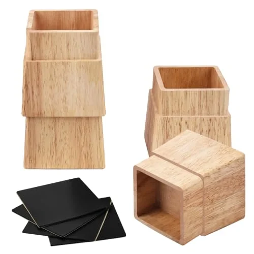 Alpeir adjustable wood table leg risers, 3 inch heavy duty set of four