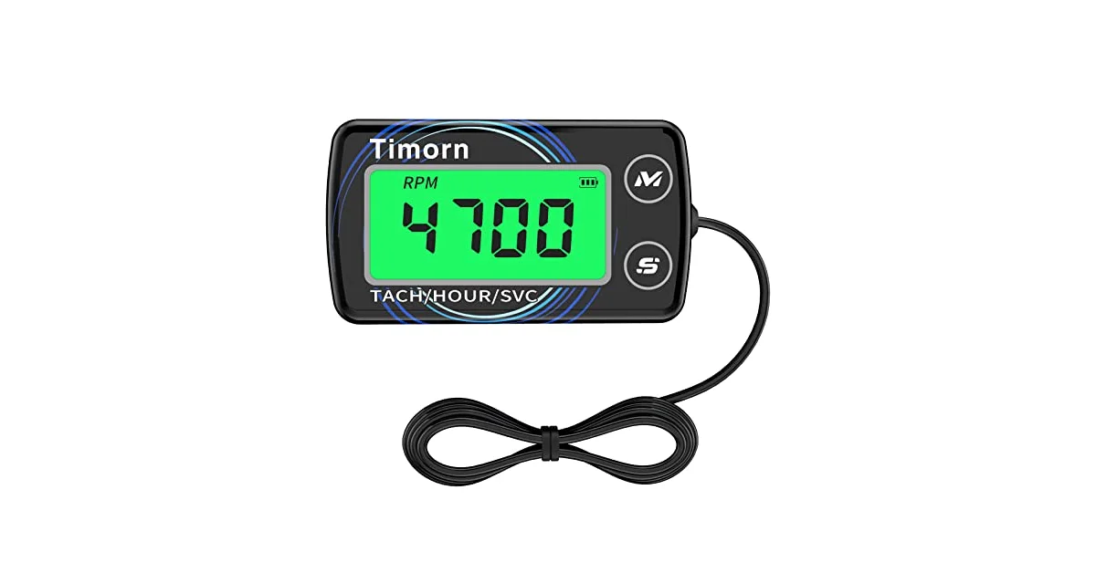 Digital chainsaw tachometer displaying 4700 RPM on backlit LCD screen