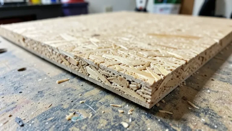 Close-up of particle board material texture