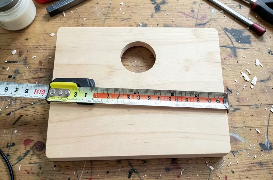 Cornhole board dimensions diagram showing 48 by 24 inch board with 6 inch hole centered 9 inches from top