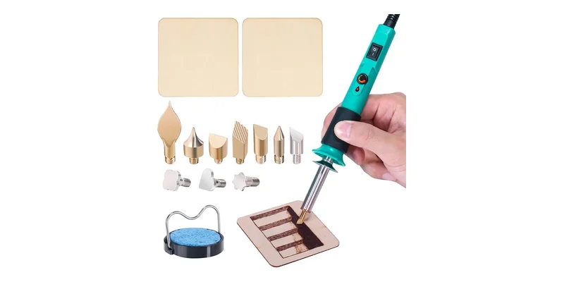 YIHUA pyrography wood-burning pen kit, a safe low-voltage alternative to electric wood etching