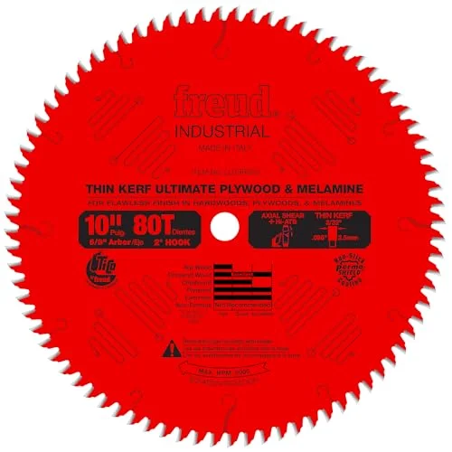 Freud LU79R010 10-inch 80-tooth carbide blade for plywood and melamine