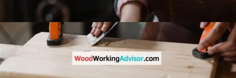 Sanding and scraping a wood surface as prep before gluing plaster to wood