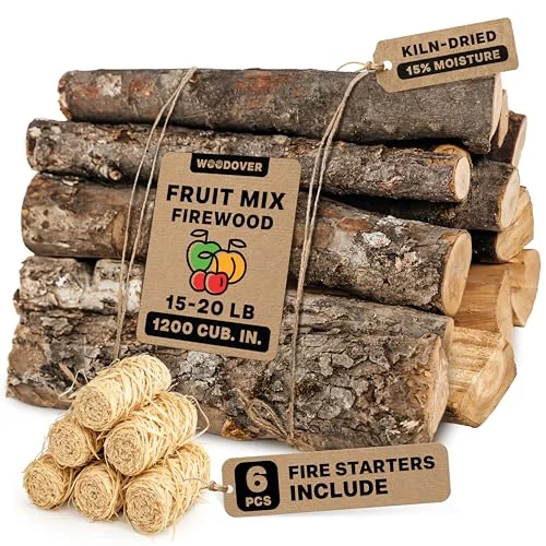 Woodover kiln-dried apple and cherry firewood bundle for fire pits