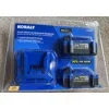 Kobalt 24V Max 4.0 Ah lithium-ion 2-pack battery and charger kit in retail packaging