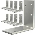 KOMOHOM galvanized steel L brackets angle iron for wood, 8-pack