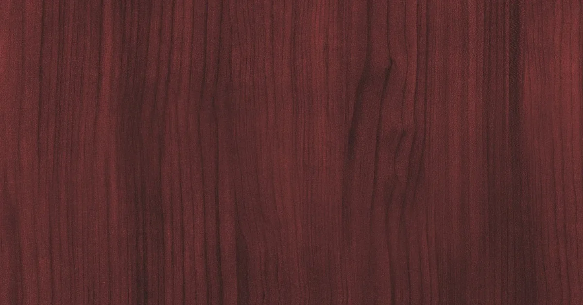 Close-up of rich reddish-brown mahogany decking wood grain