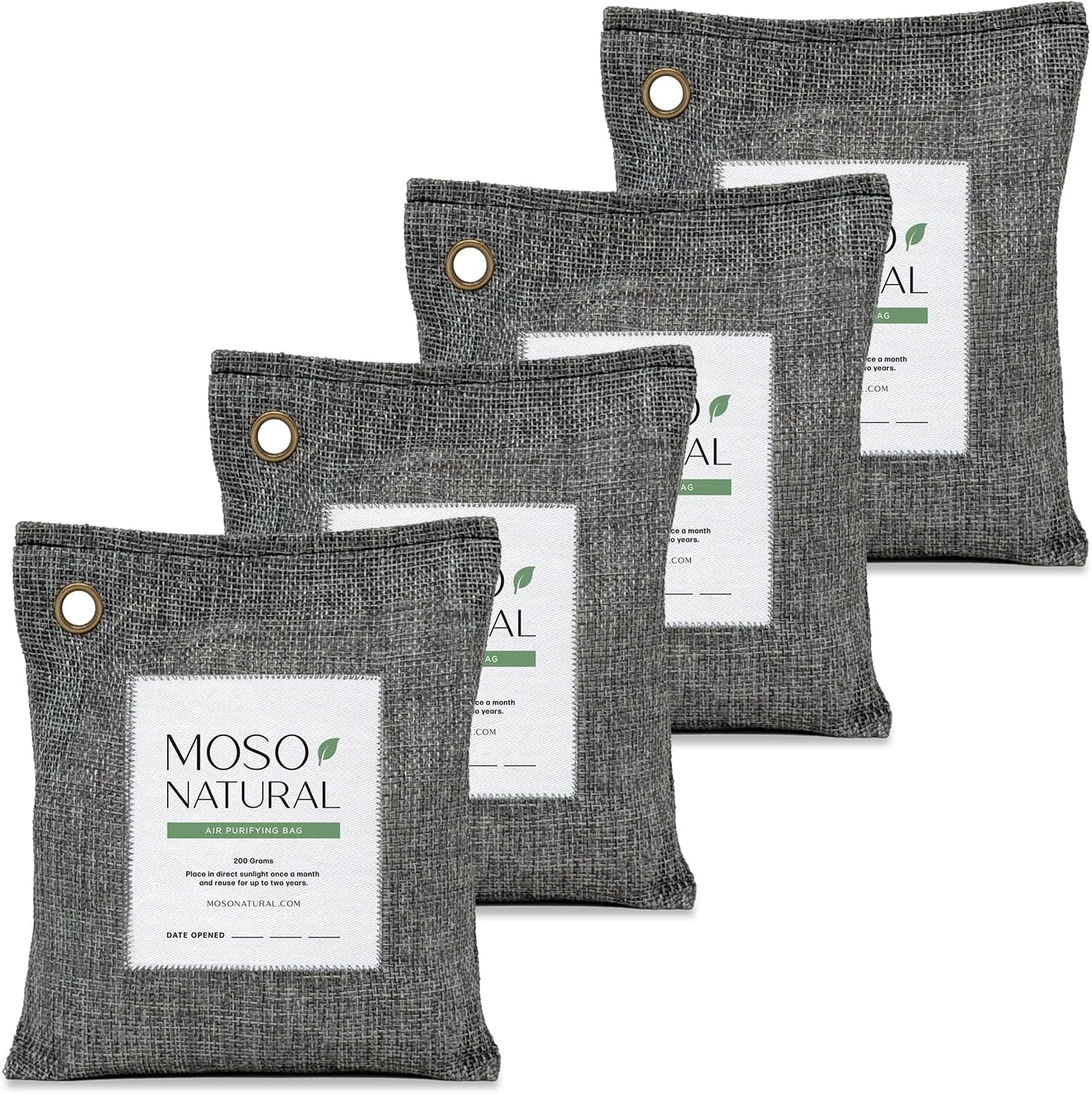 Moso Natural bamboo charcoal air purifying bags, 4 pack