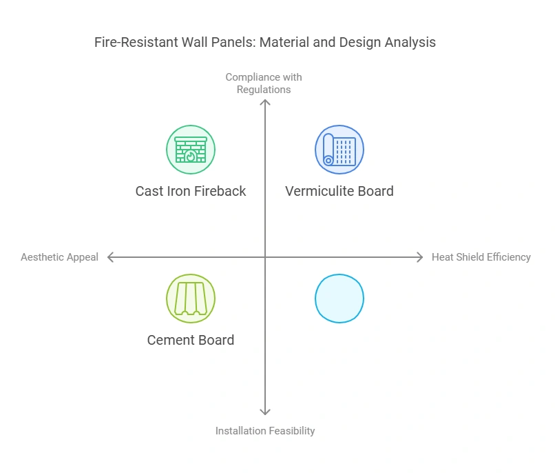 Fire Resistant Wall Panels for Wood Stove