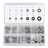 NEIKO 50400A 350-piece stainless lock and flat washer assortment in a divided plastic case