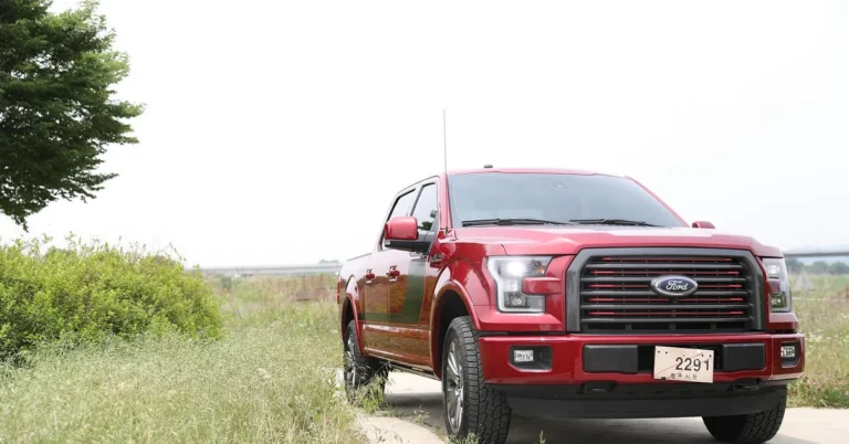 pickup truck used for hauling long lumber boards