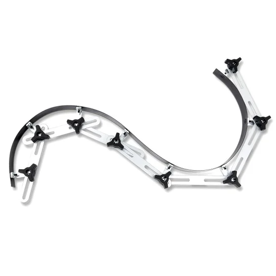 POWERTEC flexible curve template bent into an S-curve shape