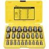 Topec 25-piece multi-spline easy-out bolt extractor kit