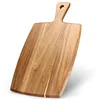 Acacia wood cutting board with handle and juice groove