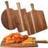 Three piece acacia wood cutting board set with handles