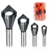 COMOWARE 4-piece TiAlN coated M35 chamfer bit set