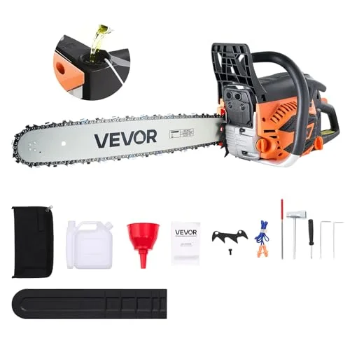 VEVOR 62cc Gas Chainsaw, 20-Inch Bar