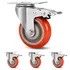 Industrial 4 inch heavy duty swivel caster wheels with brake