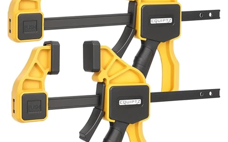 Quick-grip bar clamps for holding wood steady while cutting