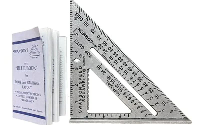 Swanson speed square for marking angle cut lines