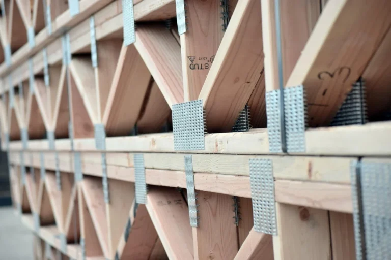 Floor joist framing that tongue and groove plywood subfloor panels are fastened to