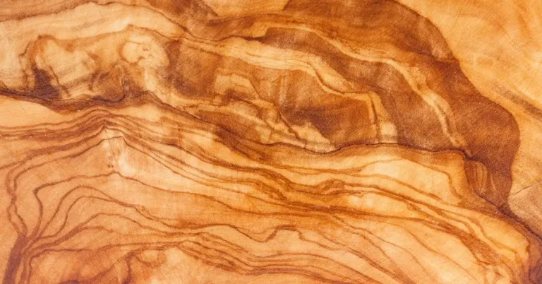 close-up of tung oil finished wood grain showing rich amber color after curing