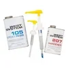 West System 105 epoxy resin and 207 hardener with mixing pumps