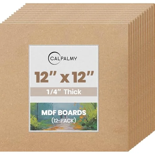 CALPALMY 12-Pack MDF Board, 1/4 Inch Thick, 12x12 In