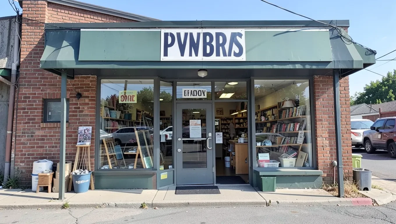 Exterior of a woodworking supply retail store