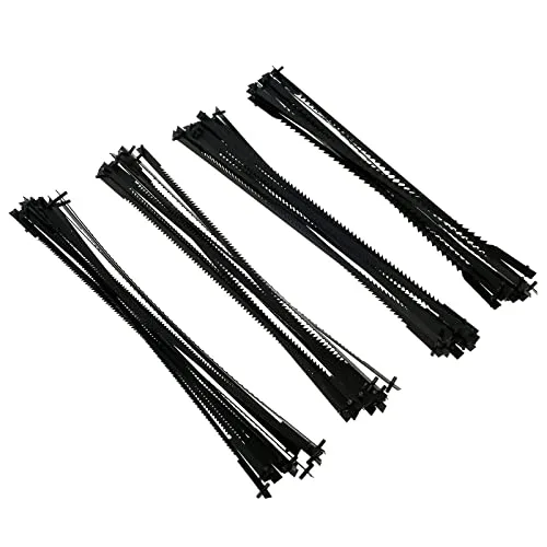 48-piece 5-inch SK5 carbon steel scroll saw blade set for 15 and 16 inch saws
