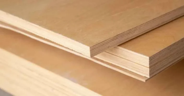4x8 cedar plywood sheets stacked showing layered veneer edge grain